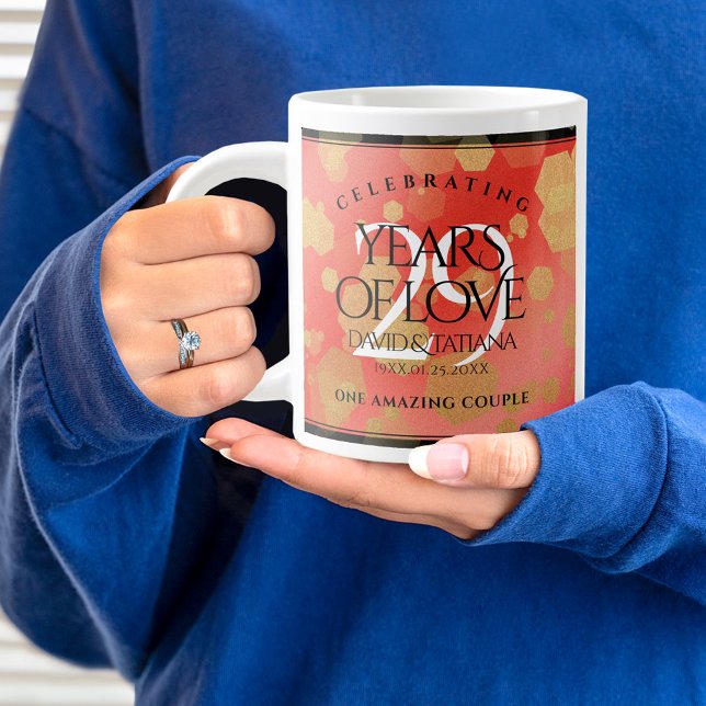 Grande Tasse Élégant 29e anniversaire du Mariage Garnet (29th Wedding Anniversary Jumbo Coffee Mug Cover Photo (Garnet).)