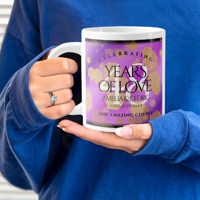 Grande Tasse Élégant 48e anniversaire de Mariage d'Améthyste (48th Wedding Anniversary Jumbo Cover Photo.)