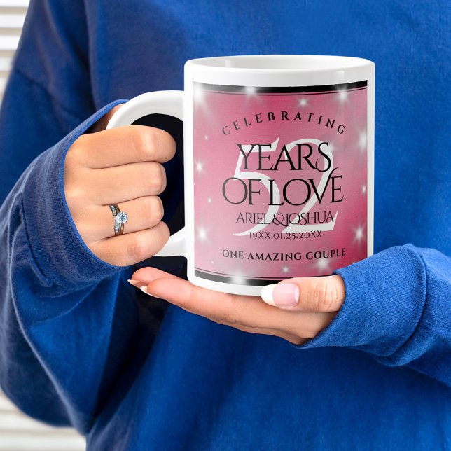 Grande Tasse Élégant 52ème anniversaire de Mariage de rubis éto (52nd Wedding Anniversary Jumbo Coffee Mug Cover Photo.)