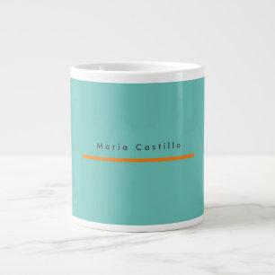 Grande Tasse Élégant bleu orange minimaliste Nom moderne
