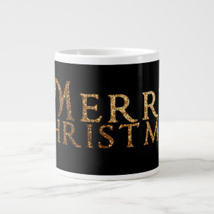 Grande Tasse Élégant Joyeux Noël Salutation Parties scintillant