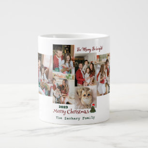 Grande Tasse Élégant moderne Famille de Noël Collage photo
