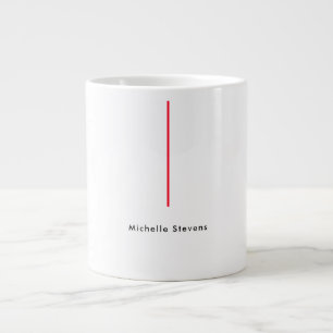 Grande Tasse Élégant Simple Noir & Blanc Rouge Minimaliste
