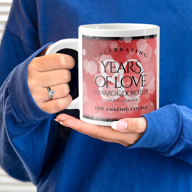 Grande Tasse Elégante 80ème anniversaire du Mariage de Ruby (80th Wedding Anniversary Jumbo Coffee Mug Cover Photo.)
