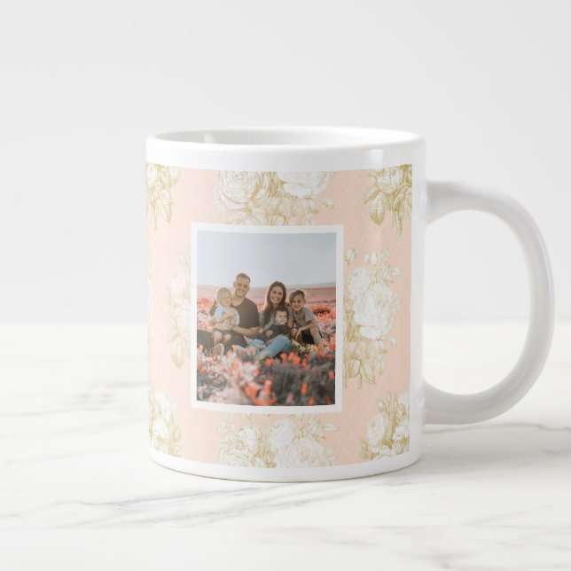 Grande Tasse Elégante Journée des mères photo rose florale Best (Droite)
