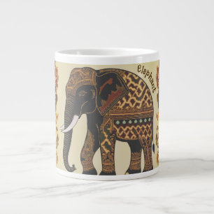 Grande Tasse Éléphant de batik, style vintage, antique