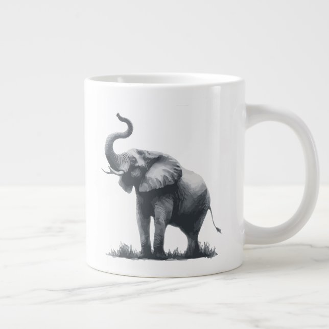 Grande Tasse Eléphant majestueux avec tronc élevé (Droite)