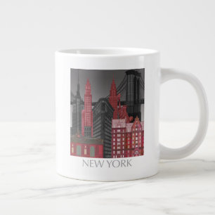 Grande Tasse Élevages de New York par nuit - Rouge