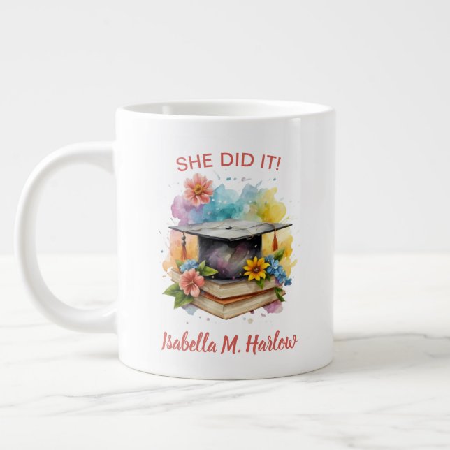 Grande Tasse Elle L'A Fait Nom De Diplômée (Gauche)