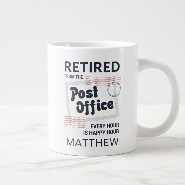 Grande Tasse Employé de poste retraité Mailman personnalisé (Droite)