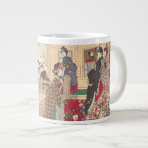 Grande Tasse Enfants jouant dans la neige sous les pruniers