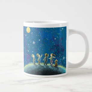 Grande Tasse Enfants Regardant Night Sky