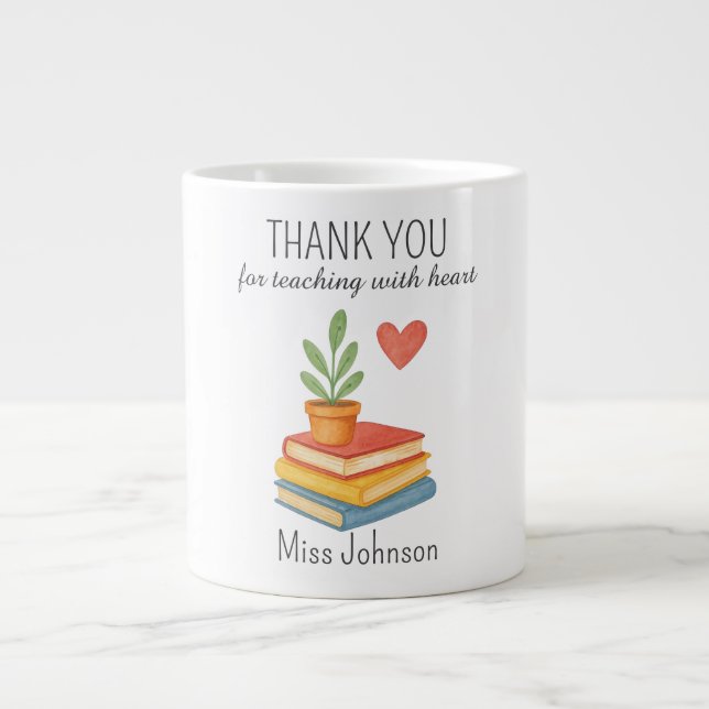 Grande Tasse Enseignant Merci - Cadeau d'appréciation du coeur (Devant)