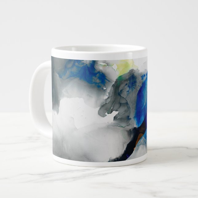 Grande Tasse Ephéméral - Bleu et gris (Devant gauche)