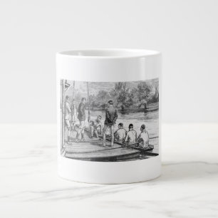 Grande Tasse Équipage de rameurs vintage au quai