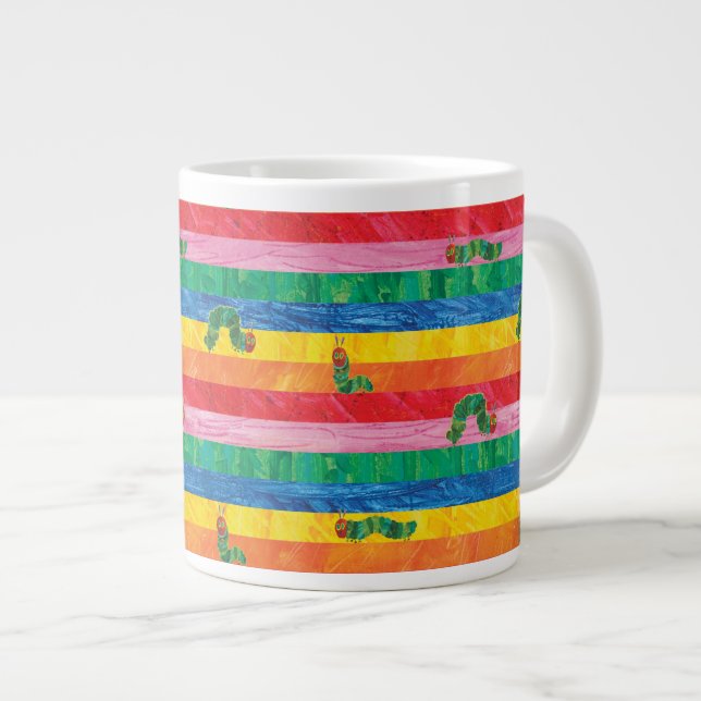 Grande Tasse Eric Carle | Caterpillar Rainbow Stripe Motif (Devant droit)