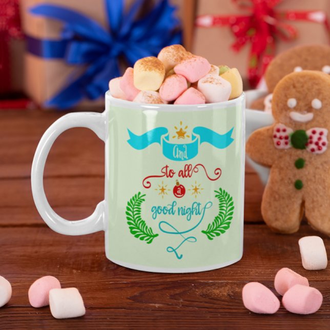 Grande Tasse Et À Tous Bonne Nuit Typographie De Noël (And To All A Good Night Christmas Typography Giant Coffee Mug)