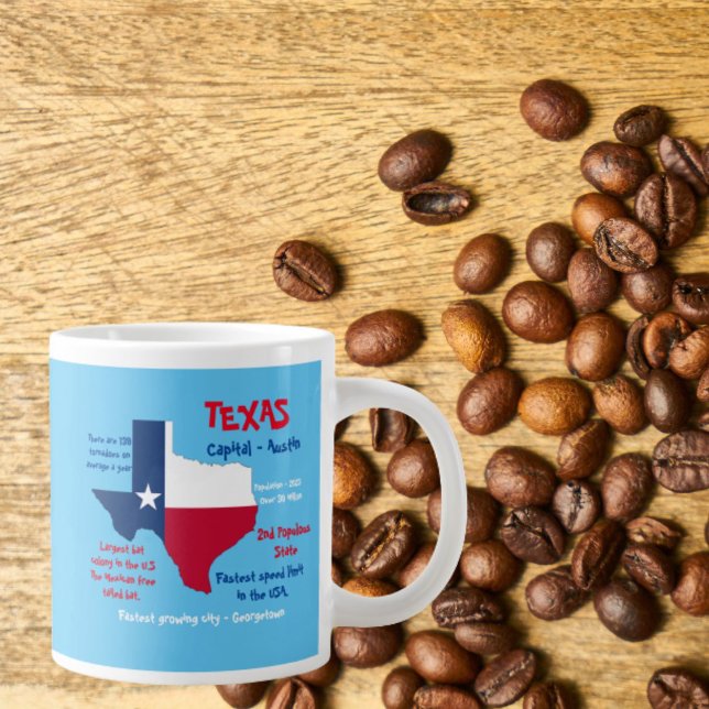 Grande Tasse État du Texas Dessous de verre Faits Extraordinair (Créateur téléchargé)