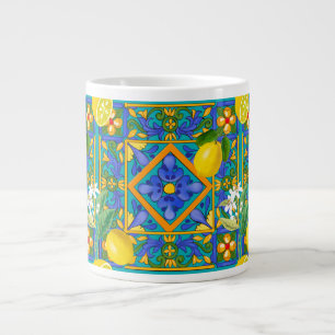 Grande Tasse Été, Carreaux siciliens, agrumes, oranges, majolic