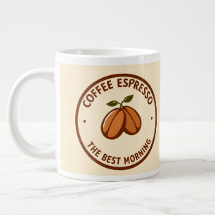 Grande Tasse Étiquette d'expresso de café avec un design à thèm