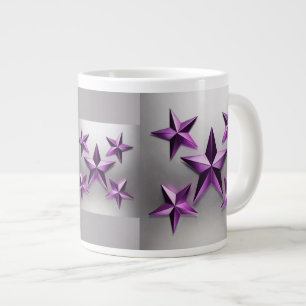 Grande Tasse Étoiles Métallurgiques violettes Gris Gradient Jum
