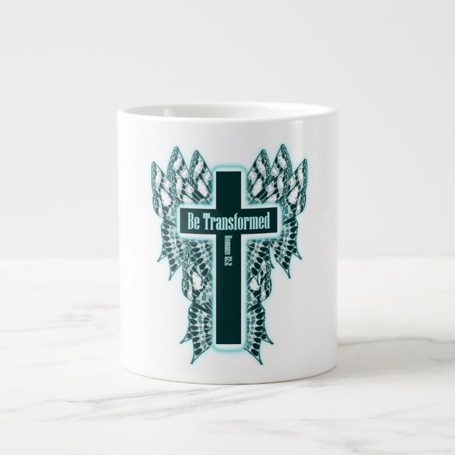 Grande Tasse Être transformé - Romains 12:2 (Devant)