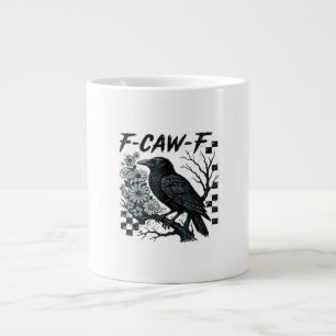 Grande Tasse F-Caw-F Corbeau Oiseau Rétro Classique