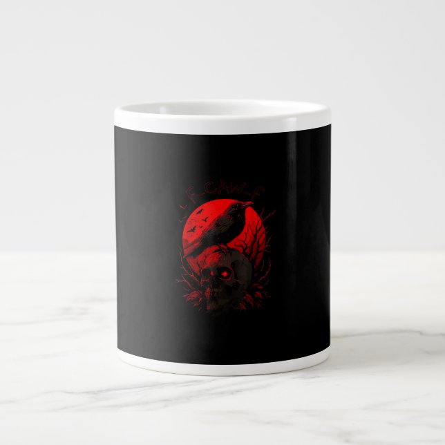 Grande Tasse F-Caw-F Crow Funny Bird Red Moon Gothic (Devant)