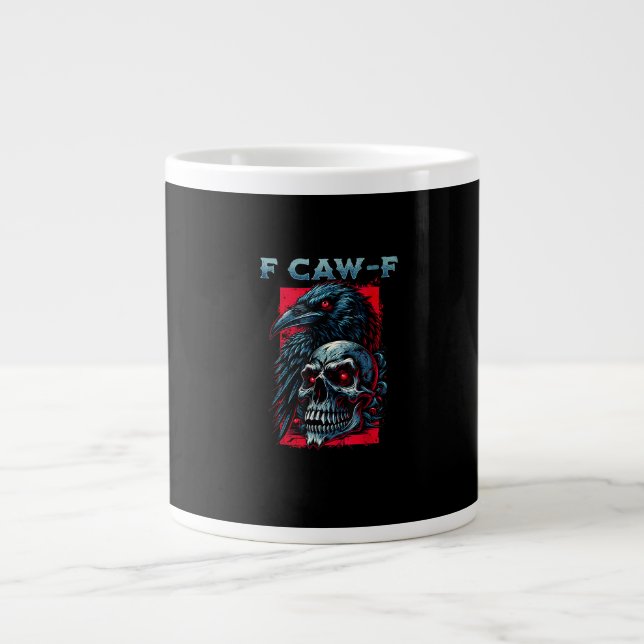 Grande Tasse F-Caw-F Crow Humorous Graphic (Devant)