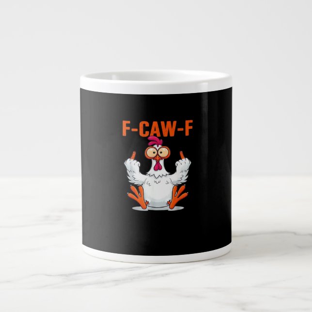Grande Tasse F-Caw-F Funny Chicken Classique Minimaliste Propre (Devant)