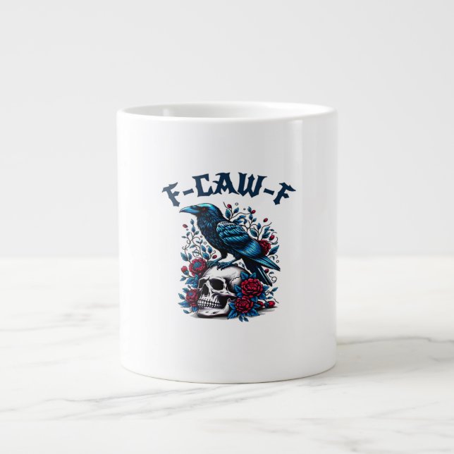 Grande Tasse F-Caw-F Gothic Crow Raven Skull Classic (Devant)