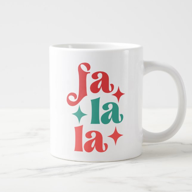 Grande Tasse Fa La La - Festive vacances Typographie Design (Droite)