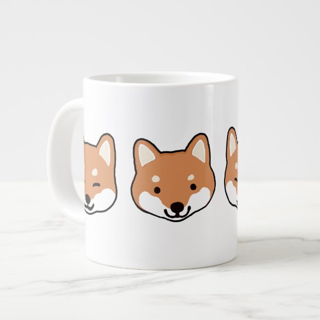Grande Tasse Face du chien mignon Shiba Inu (Devant gauche)