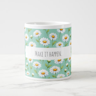Grande Tasse Faites-le arriver - marguerites aquarelle