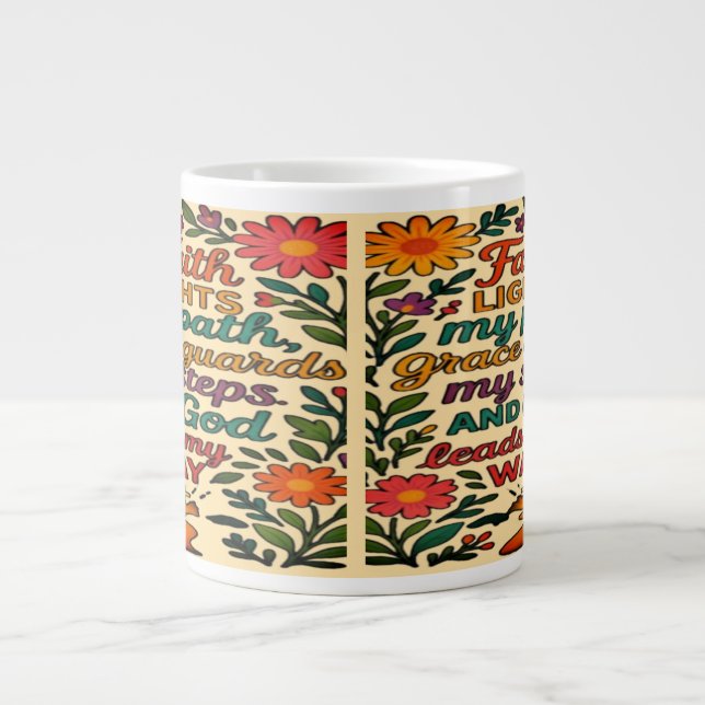 Grande Tasse Faith Lights My Path Christian Art - Inspirational (Devant)