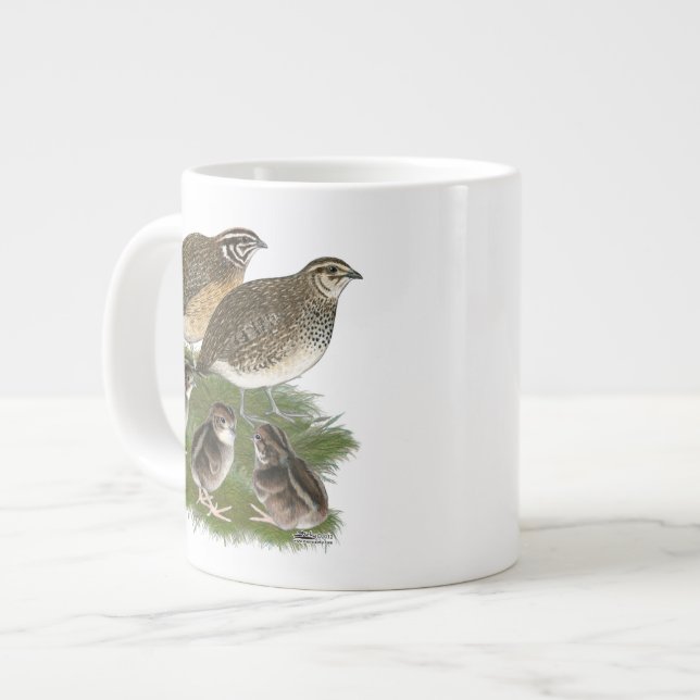 Grande Tasse Famille Coturnix Quail (Devant gauche)