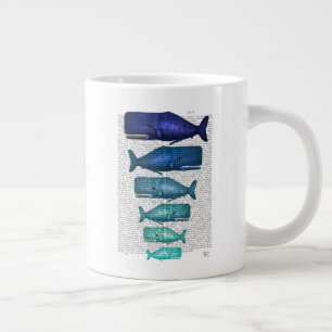 Grande Tasse Famille de baleines bleues