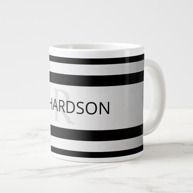 Grande Tasse Faux Contemporain Silver Ombre Grandes Tailles & N (Devant droit)