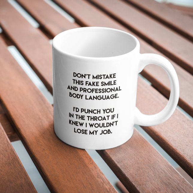 Grande Tasse Faux Smile - Drôle, Citation Sarcastique (Créateur téléchargé)