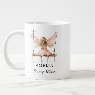 Grande Tasse Fée Première aquarelle Florale Filles 1er annivers