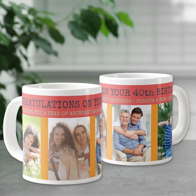 Grande Tasse Félicitations 40e anniversaire 4 Photo (Créateur téléchargé)