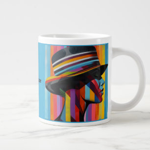 Grande Tasse Femme en Casquette coloré 2 silhouette saisissante