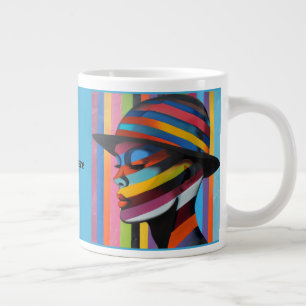 Grande Tasse Femme en Casquette coloré 3 silhouette frappante