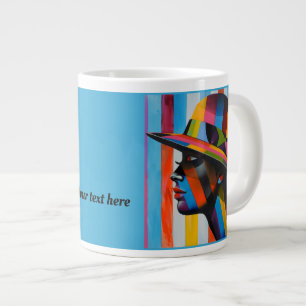 Grande Tasse Femme en Casquette coloré silhouette saisissante