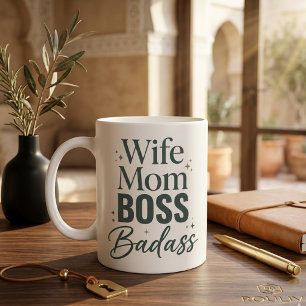 Grande Tasse Femme Maman Patronne Méchante Sarcasme Typographie