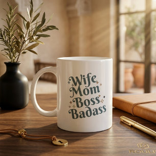 Grande Tasse Femme Maman Patronne Méchante Sarcasme Typographie