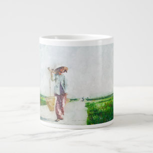 Grande Tasse Femme sereine dans l'illustration de la nature - E