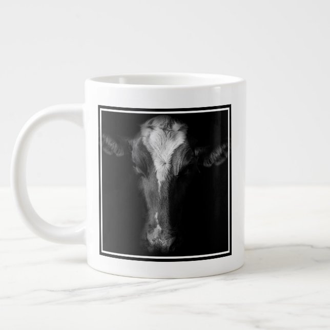 Grande Tasse Fermes | Tête de vache B&W (Gauche)