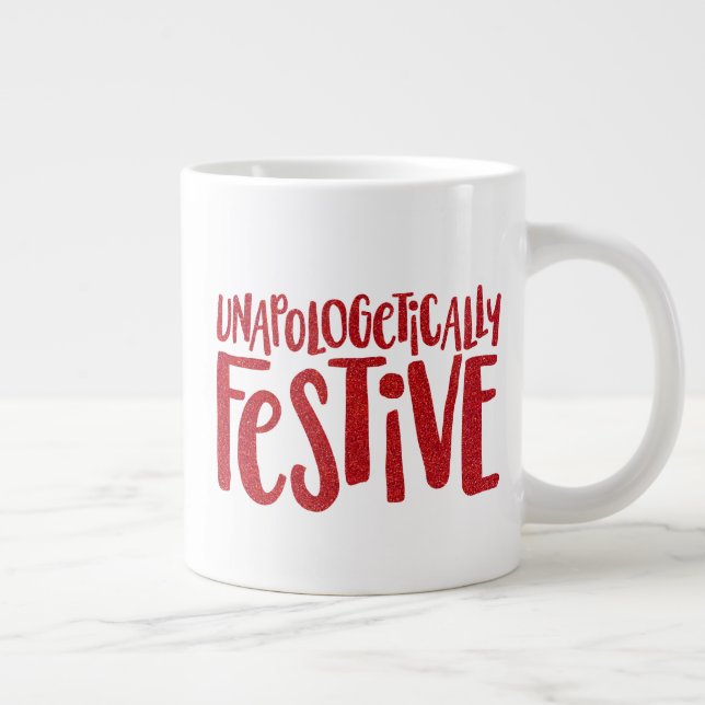 Grande Tasse Festif et drôle de parties scintillant rouge vacan (Droite)