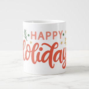 Grande Tasse Festive Happy Holidays Design
